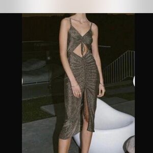 Charlie Holiday Metallic Backless Dress